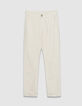 Pantalon tapered beige coton et lin Homme-6