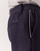 Men’s navy DRY FAST elasticated joggers with side piping-4