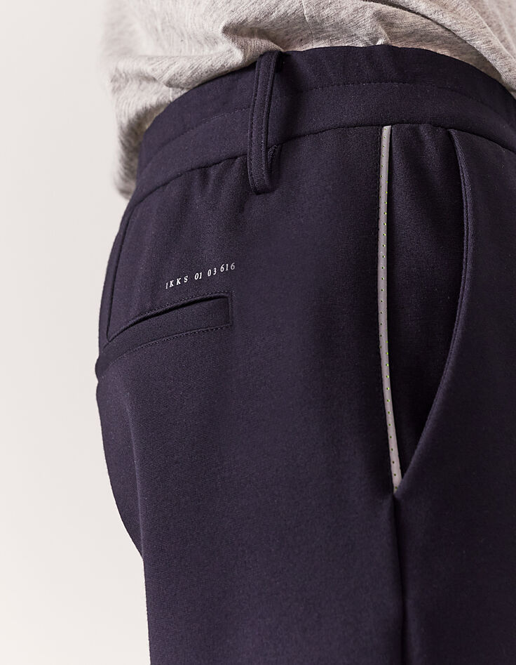 Men’s navy DRY FAST elasticated joggers with side piping-4