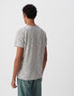 T-shirt marinière blanc rayures marine Homme-3