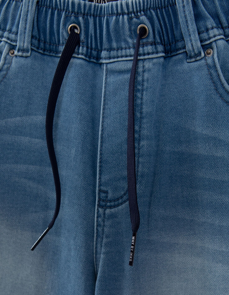Bermuda en jean bleu taille &eacute;lastiqu&eacute;e gar&ccedil;on-5