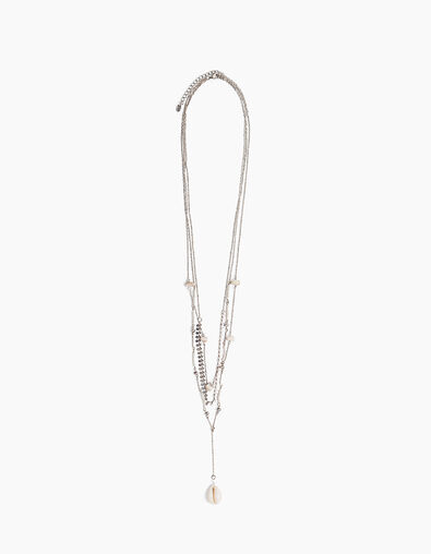 Multi-strand cowry shell bead long necklace - IKKS