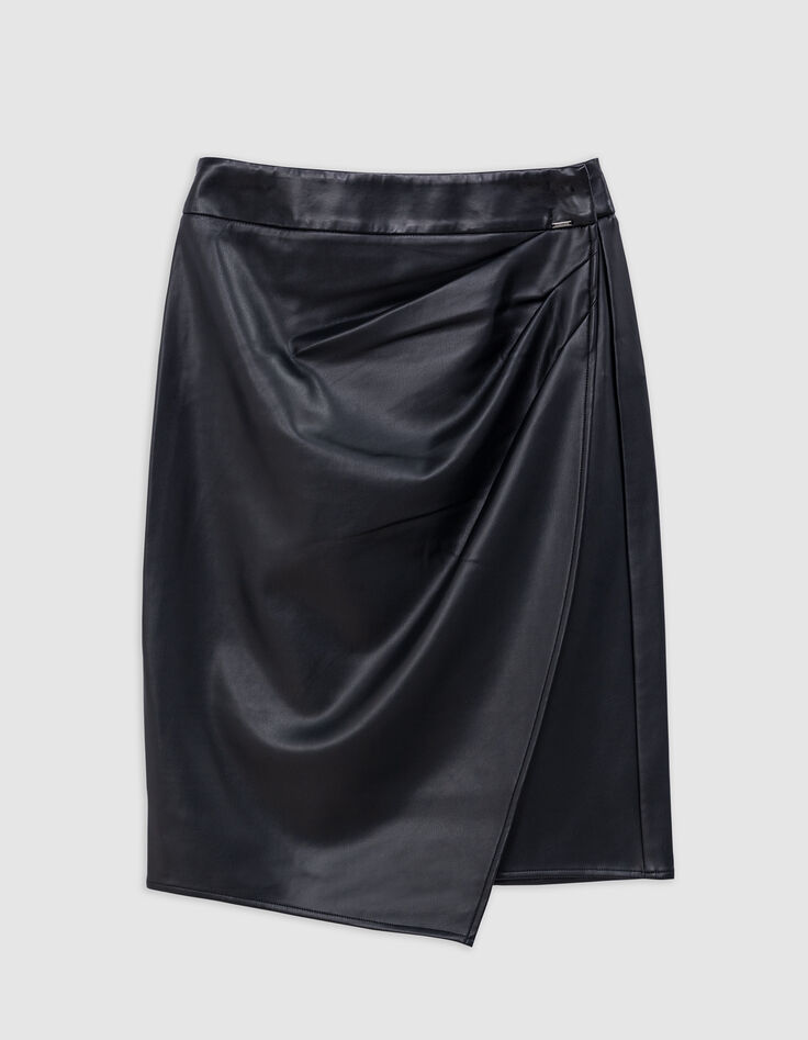 Black wrap pencil skirt Women-7