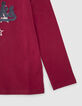 Girls’ burgundy IKKS reversible sequin T-shirt-4