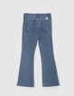 Girls' blue waterless flared jeans with patch pockets-5