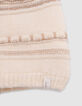 Ecru lurex gestreifte Strickmütze Baby Mädchen-4