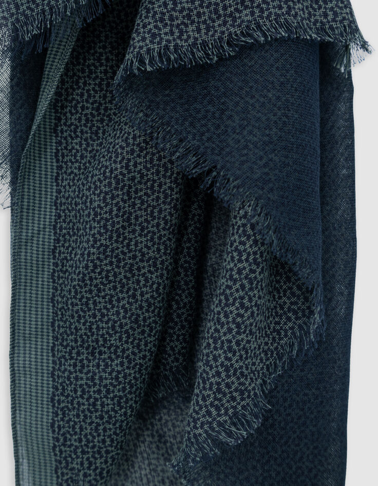 Foulard marine biface motif minimaliste et uni Homme-4