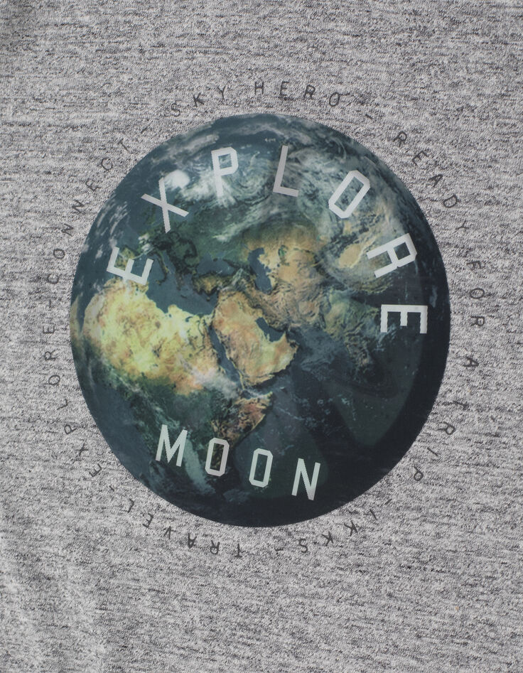 Graues Jungenshirt mit Erd- und Raketenmotiv -2