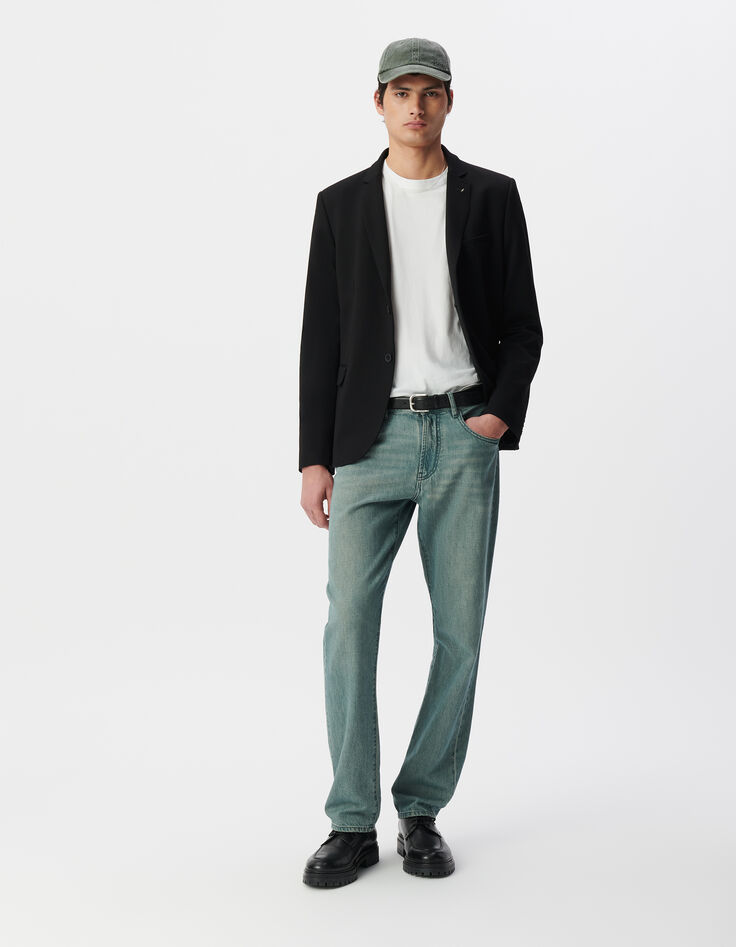 Veste noire Interlock à parementure amovible Homme-1