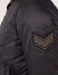 Women’s nylon satin reversible short bomber jacket-5