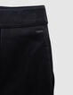Jupe courte noire cuir Femme-6