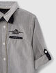 Boys’ black striped shirt with bowtie-2