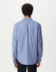 Marineblau gestreiftes REGULAR Hemd für Herren-3