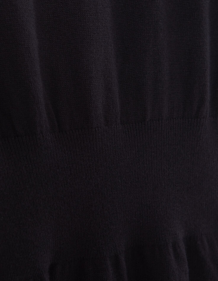 Women’s black sweater dress with diamante buttons-8