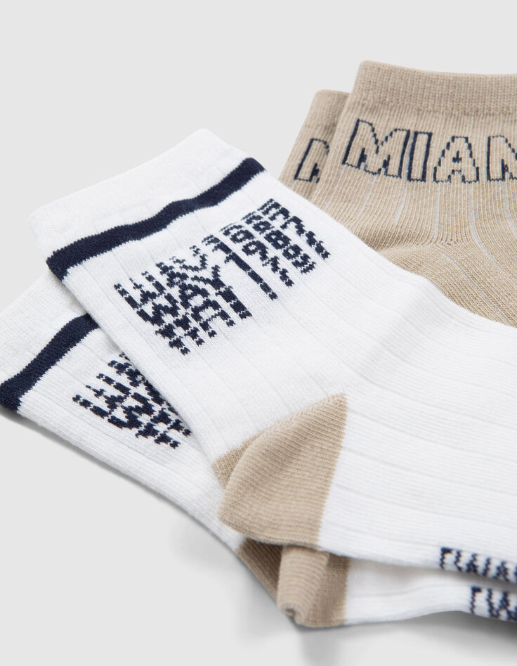 Boys&rsquo; white and beige socks-6