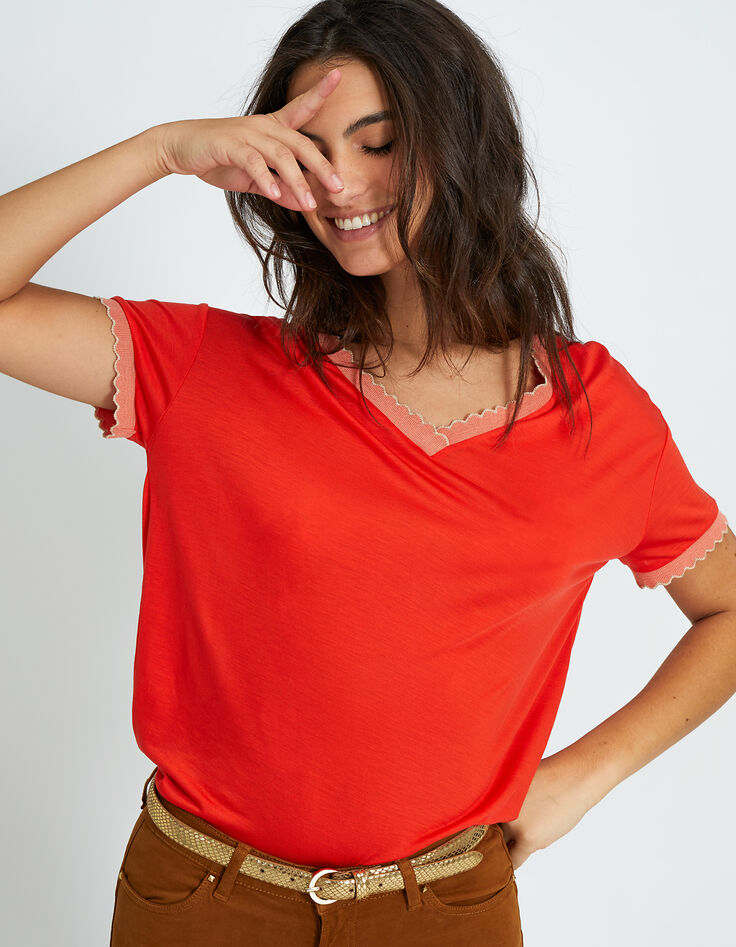 I.Code poppy T-shirt with scallop trim-3 I.Code poppy T-shirt with scallop trim-3