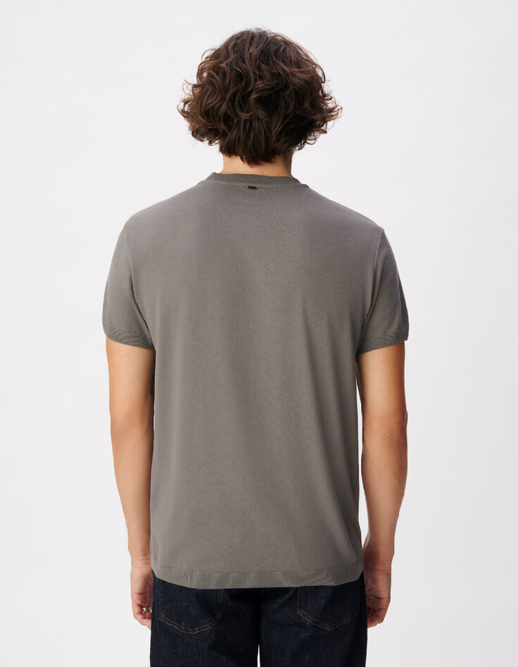 T-shirt col rond gris coton modal Homme-4