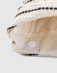 Cremeweißer Mädchenrock mit Streifenjacquard-4