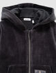 Graue Jungensweatjacke mit Kapuze aus Rippstrick-2