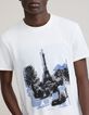 Camiseta blanca algod&oacute;n Torre Eiffel arty hombre-2