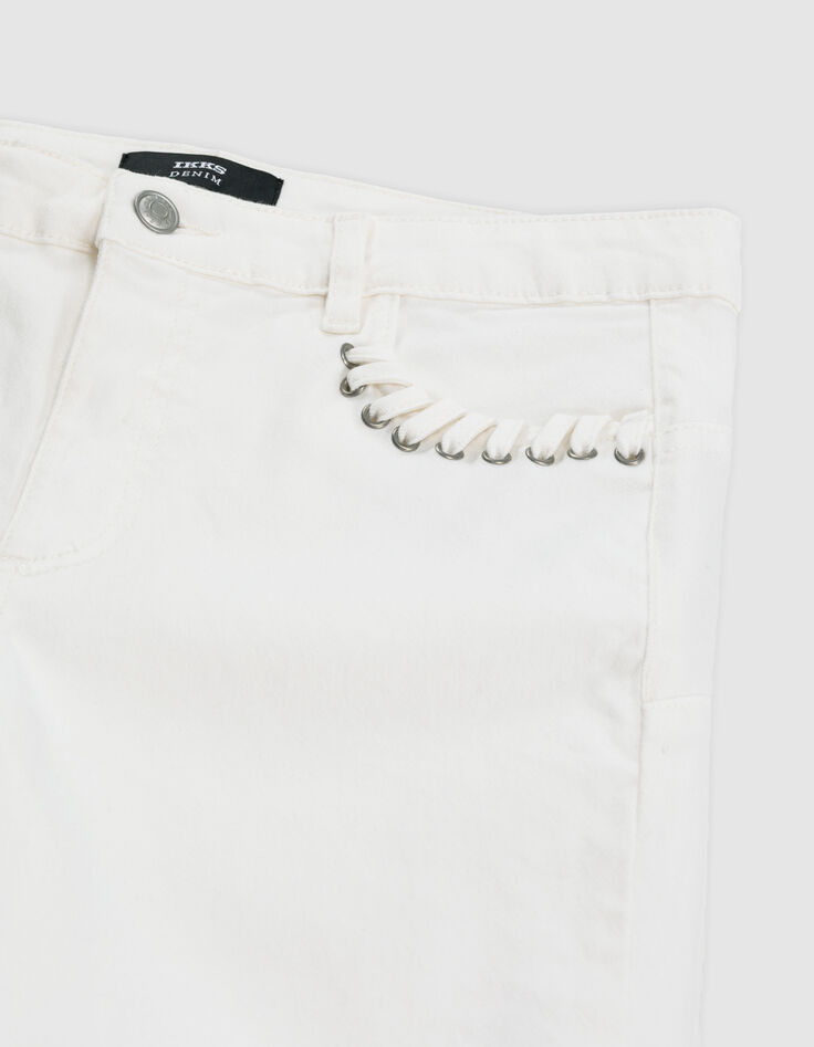 Powerstretch slim wei&szlig;e Jeans Damen Taschenschn&uuml;rung-7