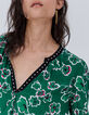 Blusa verde estampado maxi flores mujer-4
