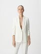 Veste de costume blanc cassé recyclé Femme-3