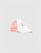 Gorra silver, rosa, malla rosa fluo niña-1