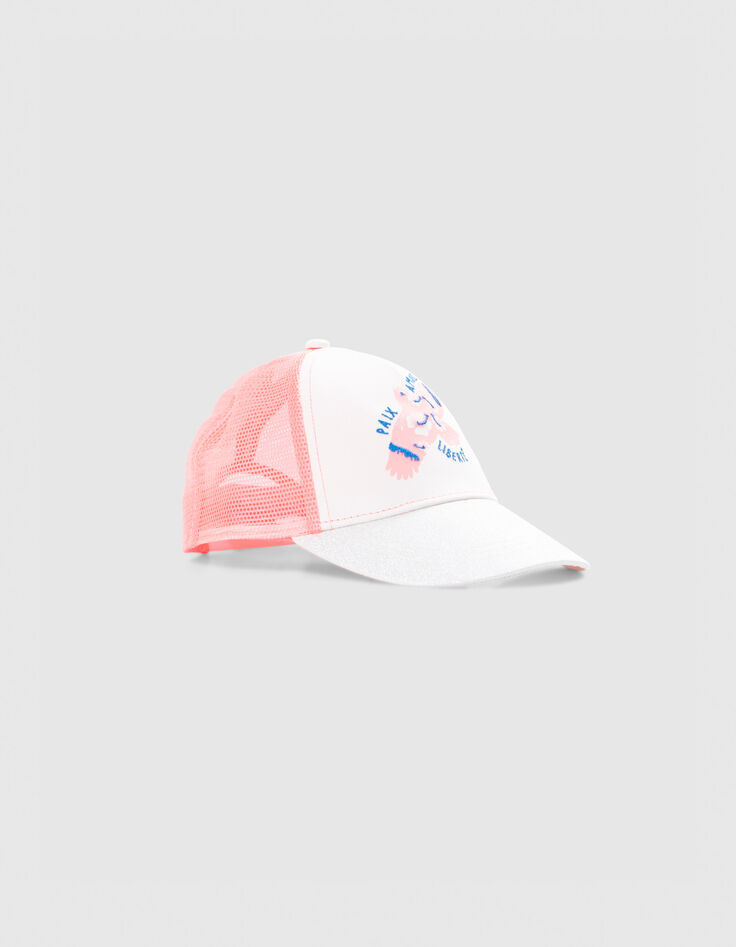 Gorra silver, rosa, malla rosa fluo niña-1