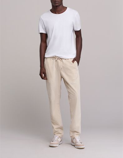 Herenbroek COMFORT beige ribfluweel - IKKS