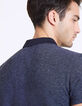 Indigoblauwe herenpolo in piquétricot met doupions-6