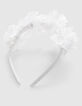 Girls’ white headband with 3D flower decor-2