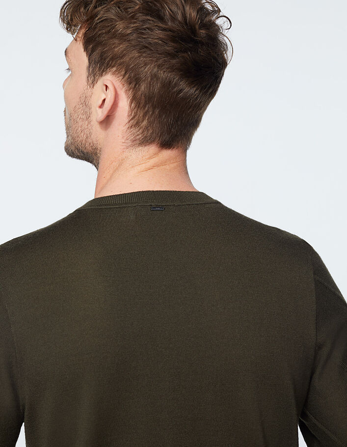 Pull bronze en tricot avec lignes diagonales Homme - IKKS