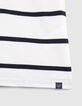 Camiseta blanca algodón orgánico logo WAY rayas niño-4