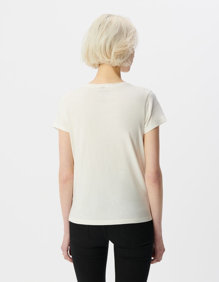Tee-shirt rock blanc coton bio visage BLONDIE Femme-3