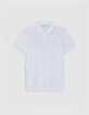 Polo blanc en coton modal Homme-6