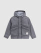 Chaqueta vaquera gris capucha niño-5