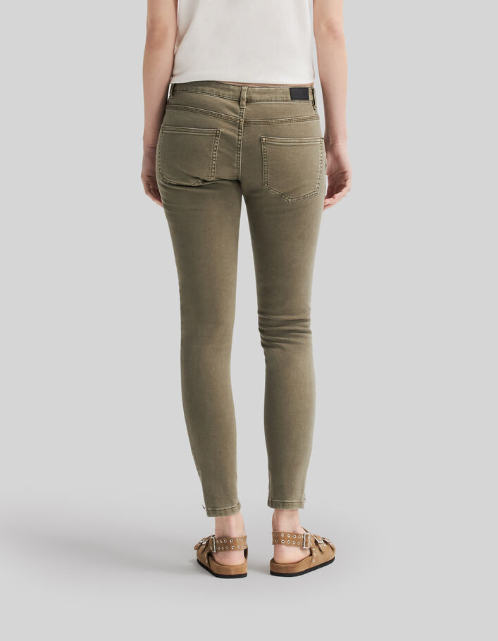 Khaki low waist Damen Slim-Jeans - IKKS