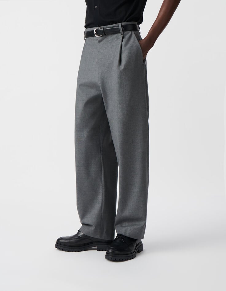 Pantalones de traje Hombre en gris simulacro-2