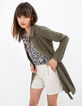 I.Code khaki trench coat with eyelet belt-1