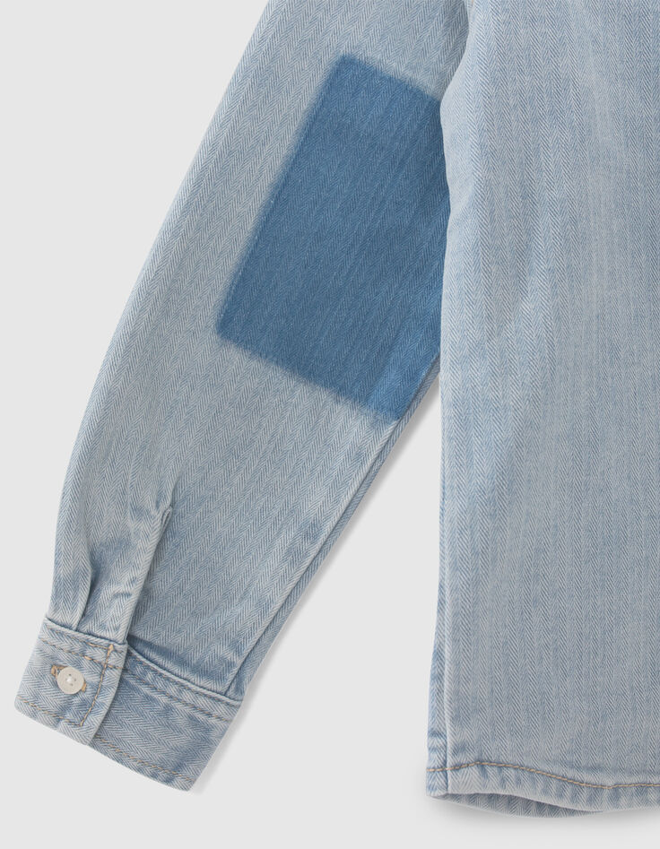 Blauw jeanshemd afneembare kap jongens-6