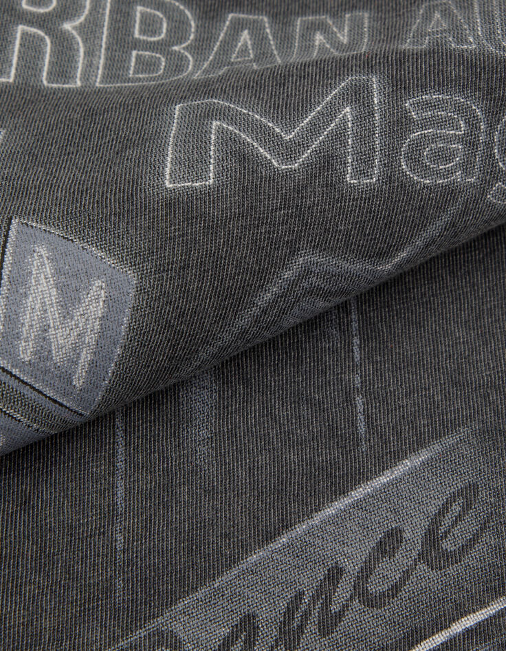 Tee-shirt gris print immeubles et messages Femme-7