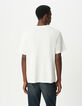 T-shirt blanc col rond manches courtes Homme-4