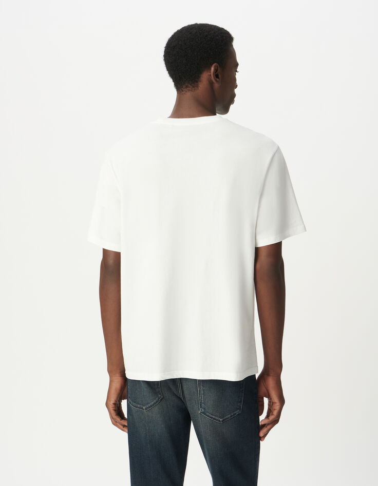 T-shirt blanc col rond manches courtes Homme-4