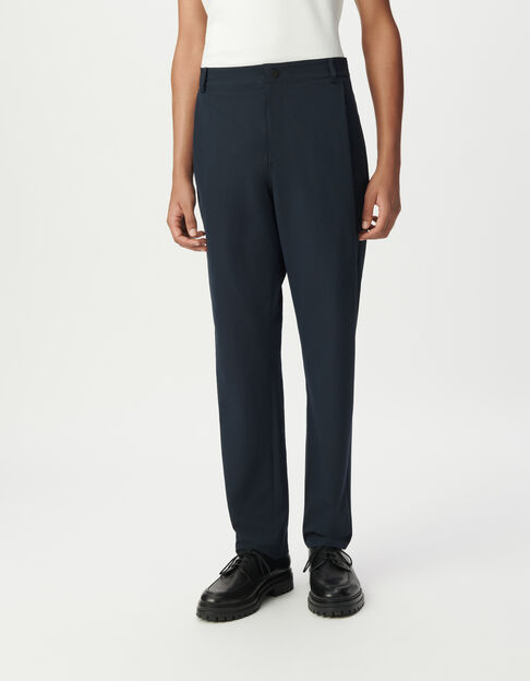 Men&rsquo;s navy seersucker JOGGER trousers - IKKS