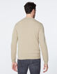 Sweat beige à message Homme-4