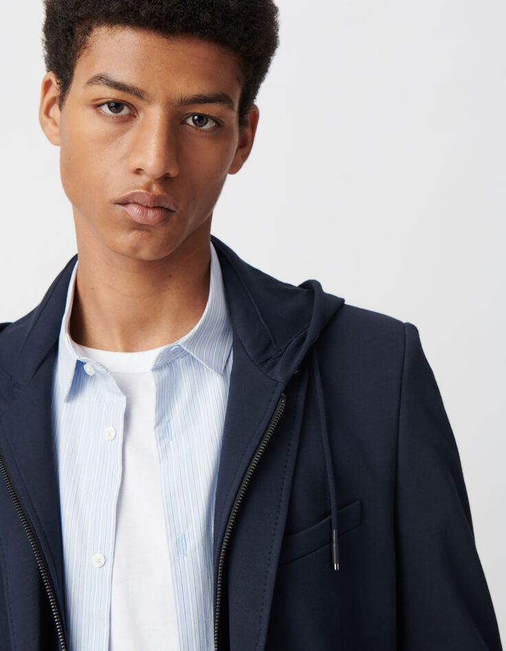 Veste marine avec parementure amovible Homme-3