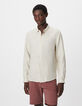 Camisa SLIM beige lino hombre-2