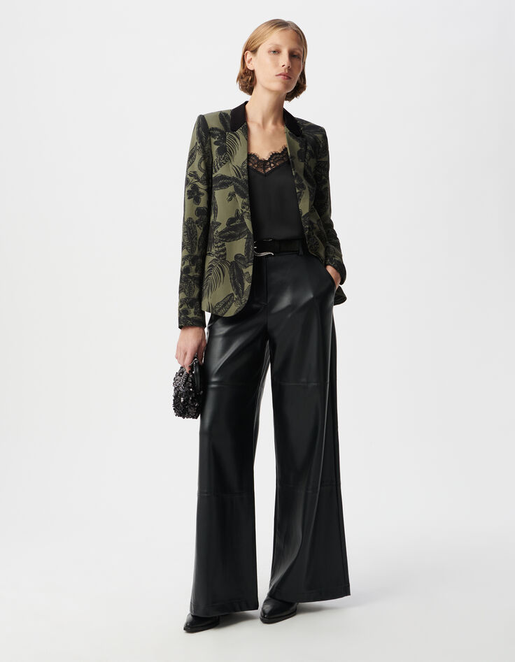 Khaki LENZING™ ECOVERO™ maxi Dschungel Anzug Jacke Damen-1