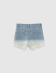 Jeansshort bio deep dye effect kanten boord meisjes-2